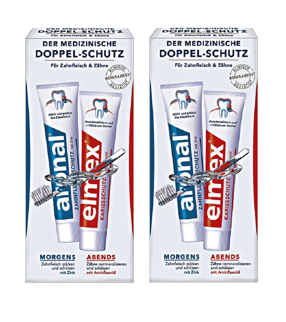 2xPack Elmex Oral Hygiene Day & NIght Care Aronal Set - 300 ml