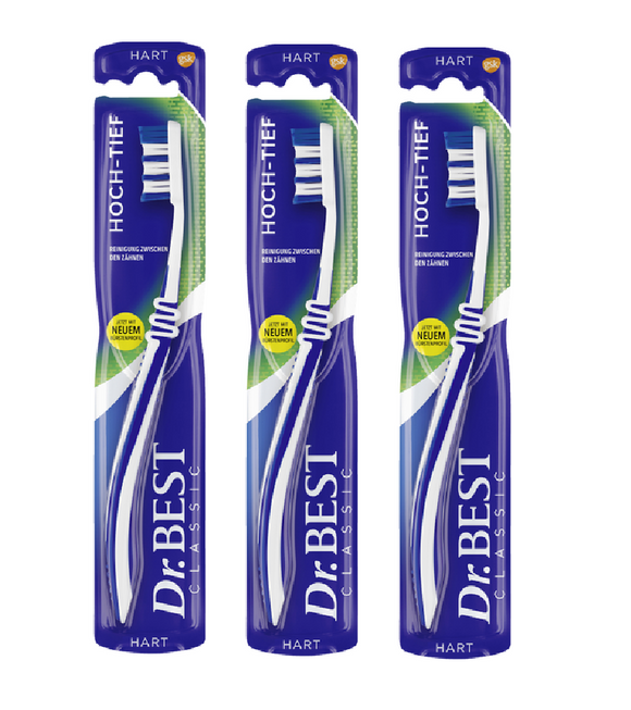3xPack Dr.BEST Classic Hard Toothbrush