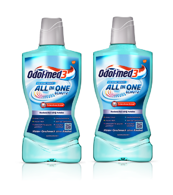 2xPack Odol-med3 All in One Protective Mouthwash - 1000 ml