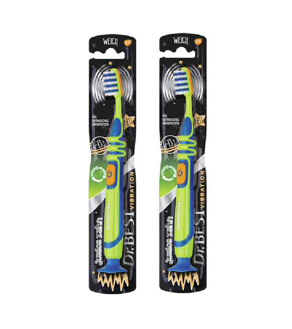 2xPack Dr.BEST Vibration Junior Electric Manual Soft Toothbrush for Children