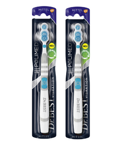 2xPack Dr.BEST Vibration Polimed Manual Medium Toothbrush