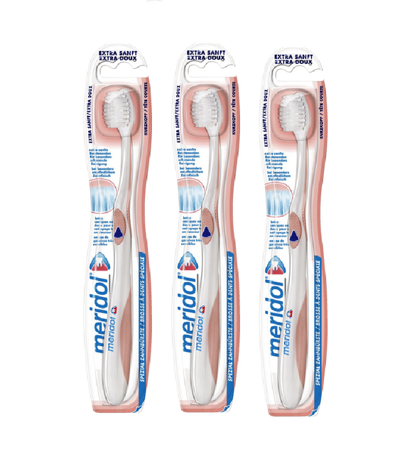 3xPack Meridol Special Short Head  Extra Gentle Toothbrush