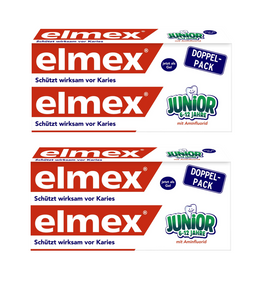 4xPack Elmex Junior Toothpaste for 6-12 Year Kids - 300 ml