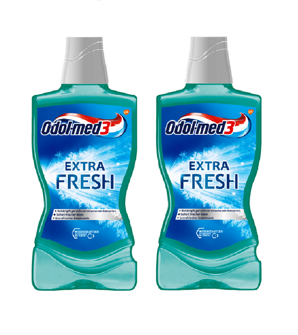 2xPack Odol-med3 Extra Fresh Mouthwash - 1000 ml