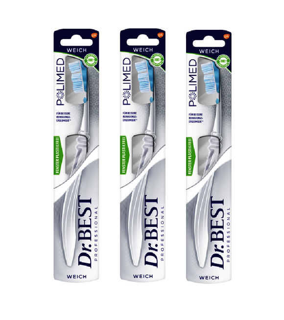 3xPack Dr.BEST Polimed Soft Toothbrush