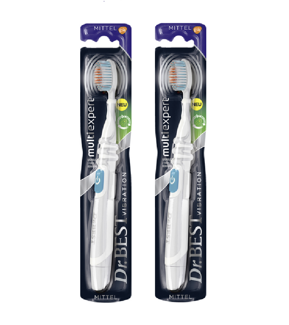 2xPack Dr.BEST Vibration Multi Expert Medium Toothbrush