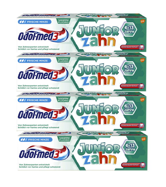 4xPack Odol-med3 Junior Toothpaste for Children - 300 ml