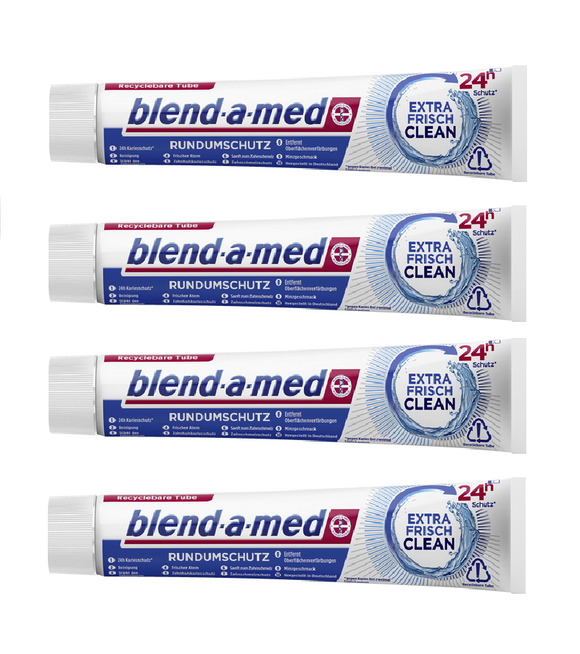 4xPack Blend-a-Med All-round Protection Extra Fresh Clean Toothpaste - 300 ml