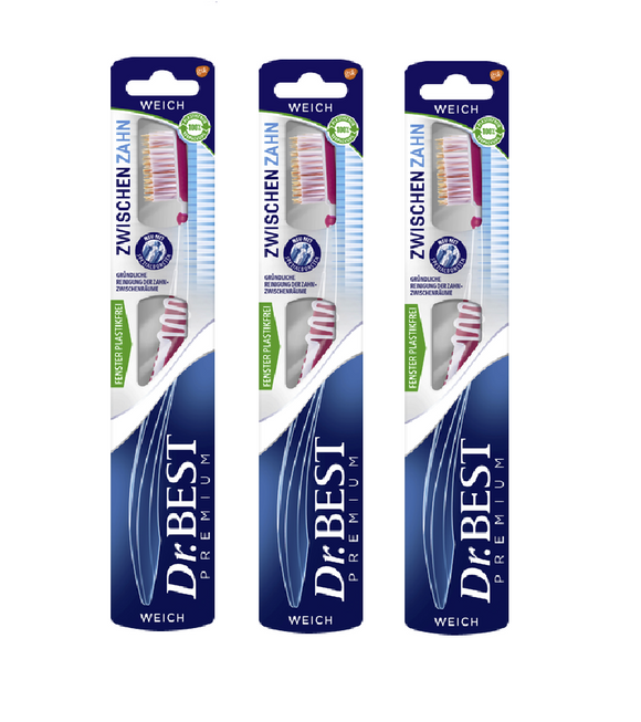3xPack Dr.BEST Inter-Tooth Soft Toothbrush