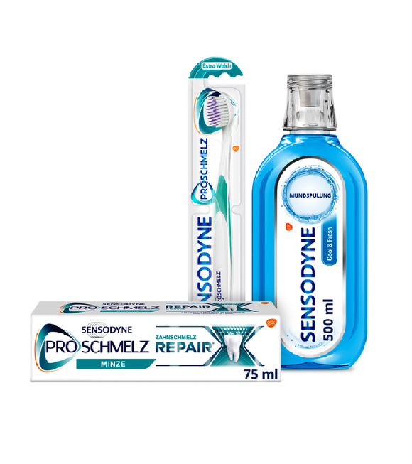 Sensodyne Toothpaste, Mouthwash and Toothbrush Set of 3