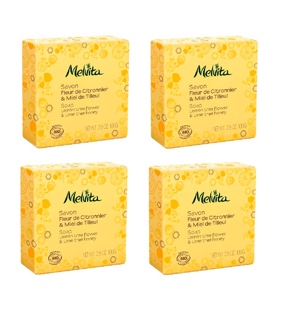 4xPack Melvita Organic Soap WITH LEMON AND LINDEN HONEY - 400 g