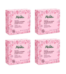 4xPack Melvita Organic Soap with ROSES AND ACACIA HONEY - 400 g