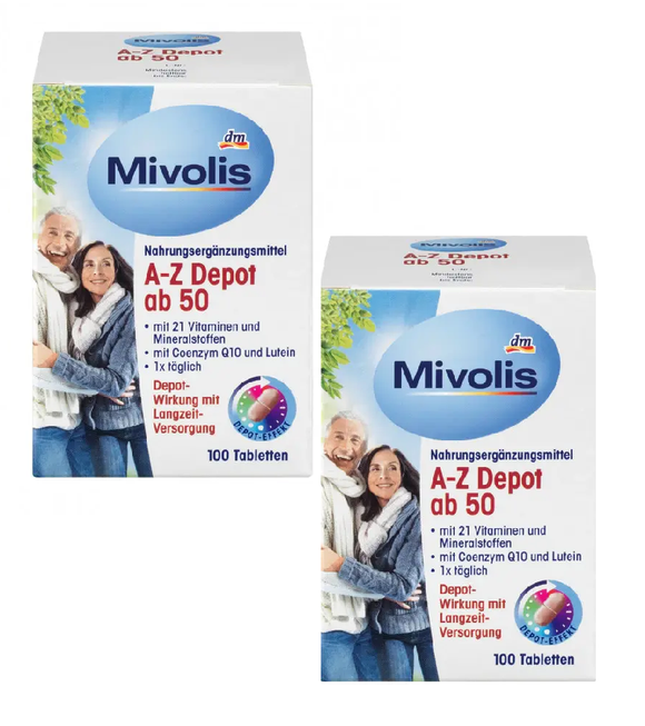 2xPack Mivolis A-Z Complete from Age 50+ Tablets - 200 Pcs