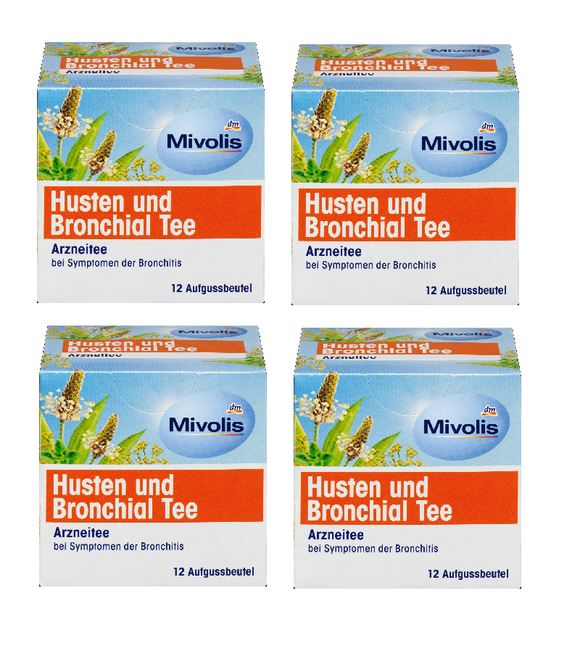 4xPack Mivolis Cough & Bronchial Medicinal Tea - 48 Bags