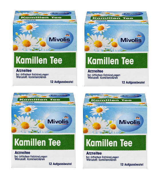4xPack Mivolis Chamomile Medicinal Tea - 48 Bags