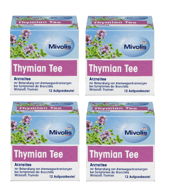 4xPacks Mivolis Thyme Medicinal Tea -  48 Bags