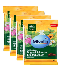 4xPack Mivolis Swiss Herbs, Sugar Free Bonbons - 500 g