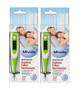2xPack Mivolis Digital Clinical Thermometer with Flexible Measuring Tip -2 Pcs