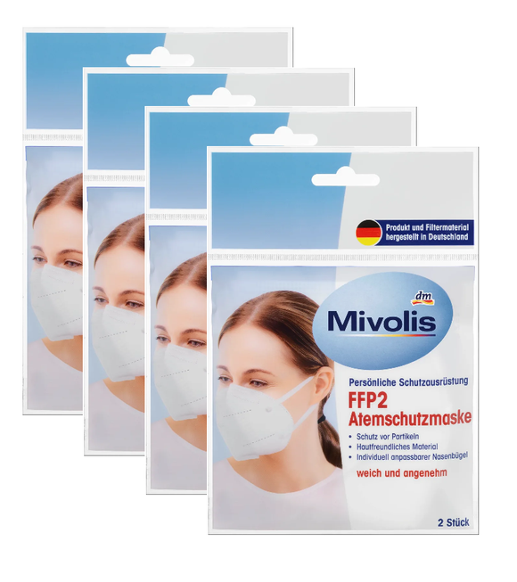 4xPack Mivolis FFP2 Respirator Face Masks - 8 Pcs