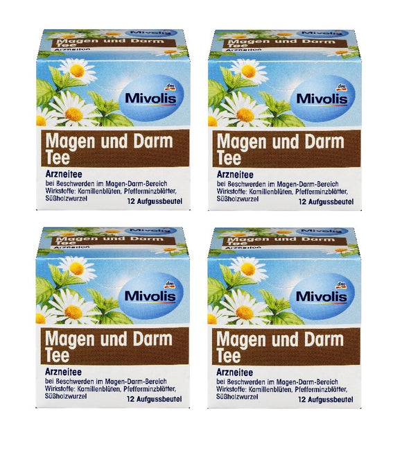 4xPack Mivolis Stomach and Intestinal Medicinal Tea - 48 Bags