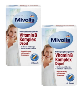 2xPacks Mivolis Vitamin B Complex Depot Capsules - 120 Pcs