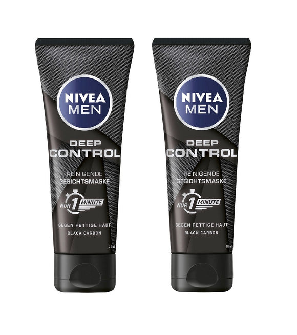 2xPack NIVEA MEN Deep Control 1 Minute Cleansing Face Mask - 150 ml
