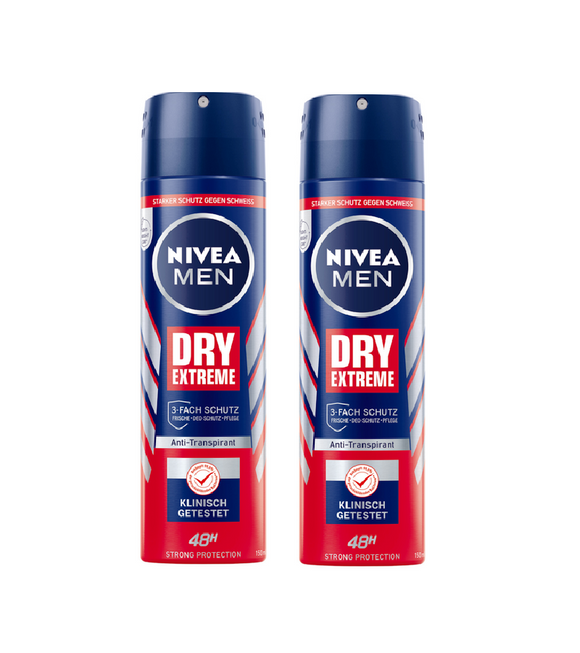 2xPack NIVEA Men Extreme Dry Anti-Perspirant Deodorant Spray - 300 ml