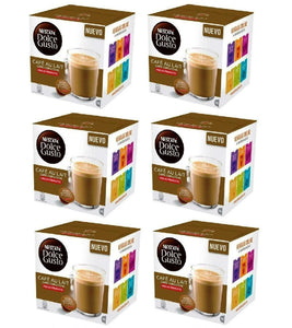 6xPack Nescafe Dolce Gusto Café Au Lait Decaffinated Coffee Capsules - 96 Capsules