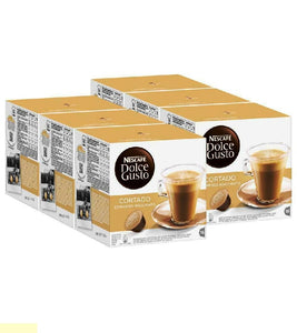 6xPack Nescafe Dolce Gusto Cortado Espresso Machiatto Coffee Capsules - 96 Capsules