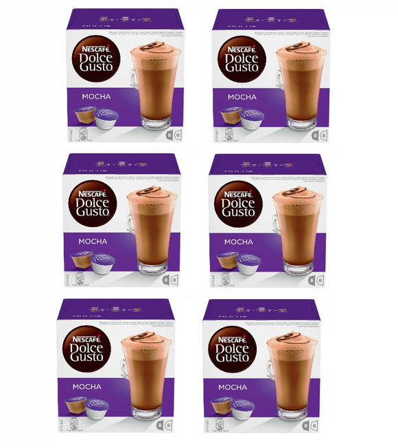 6xPack Nescafe Dolce Gusto Mocha Coffee Capsules - 96 Capsules