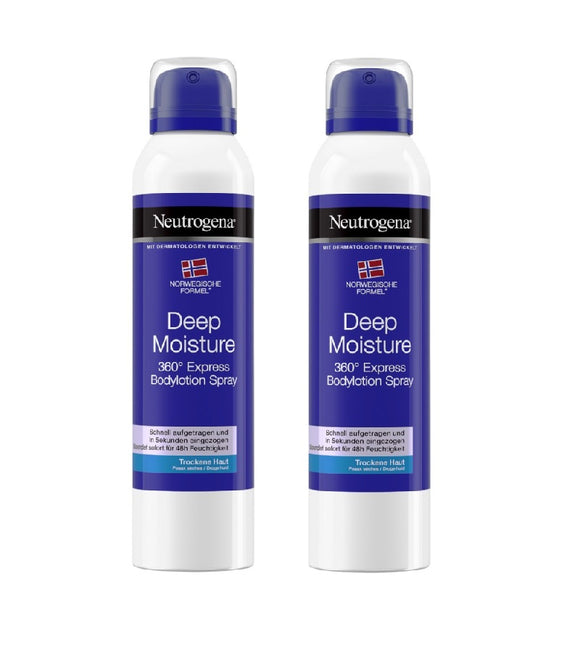 2xPack Neutrogena Deep Moisture 360 ° Express Body Lotion Spray - 400 ml