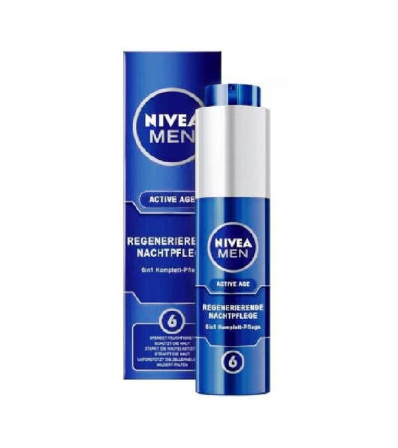 2xPack Nivea Men Active Age Regenerating Night Care 6-in-1 Cream - 100 ml