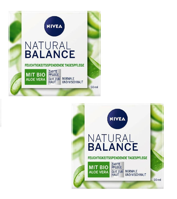 2xPack NIVEA Natural Balance Moisturizing Cream with Aloe Vera - 100 ml Special Offer