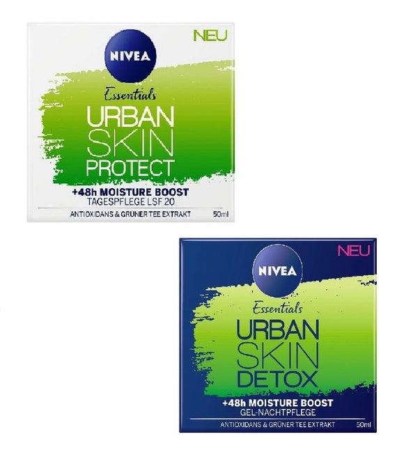 NIVEA Essentials Urban Skin Protect 48h Moisture Day & Night Cream Set