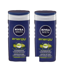 2x 250 ml NIVEA Men Nursing Shower ENERGY - Body-Face-Hair-Gel - Eurodeal.shop