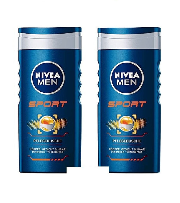 2x 250 ml NIVEA Men Nursing Shower SPORT- Body-Face-Hair-Gel - Eurodeal.shop