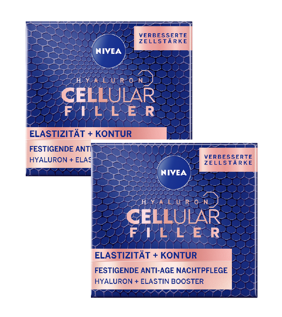 2xPack NIVEA Hyaluron Cellular Filler Elasticity & Contour Firming Night Care Cream - 100 ml