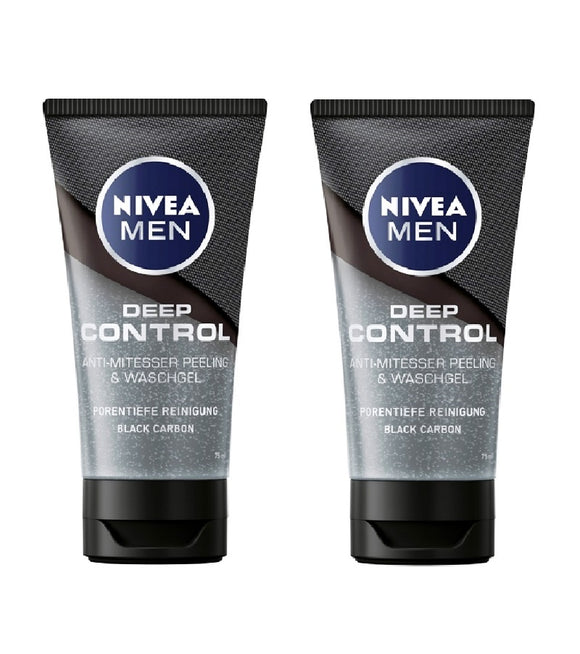 2xPack NIVEA MEN Deep Control Peeling + Wash Gel - 150 ml