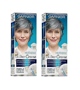 2 Packs GARNIER NUTRISSE SILVER CARE ANTI-GRAY CREAM for Women - Silver Gray - Eurodeal.shop
