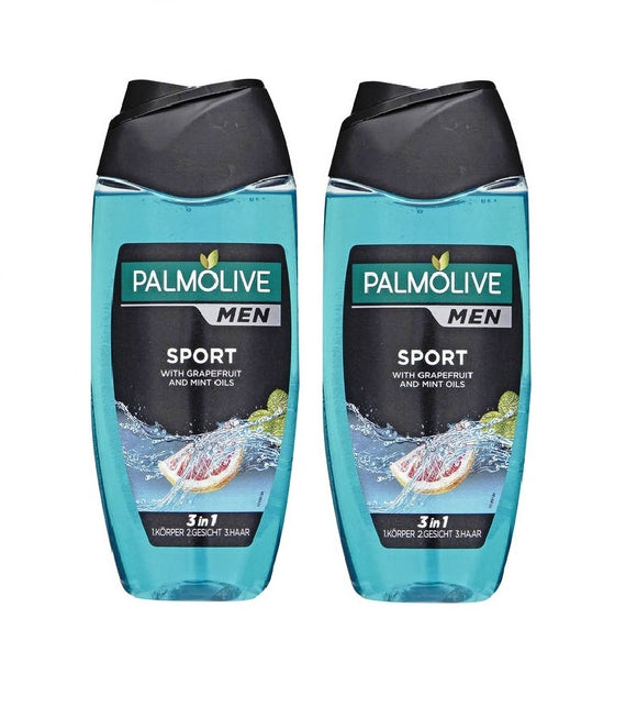 2x Pack Palmolive MEN 3in1 Shower Gel & Shampoo Sport 250 ml each - Eurodeal.shop