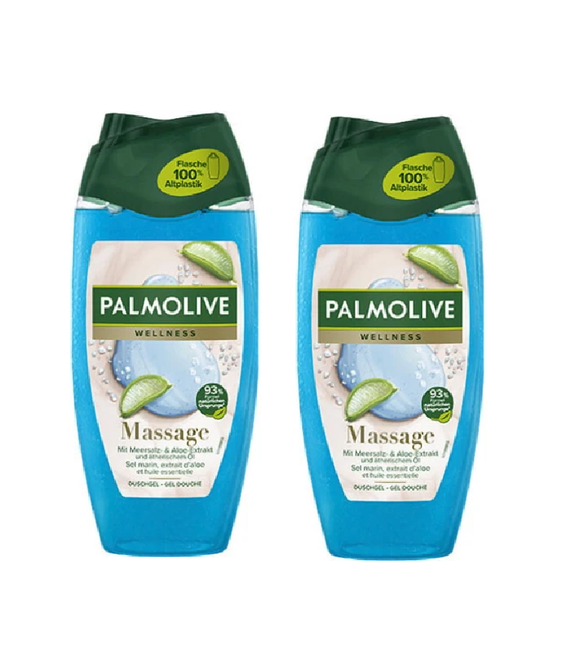 2x Pack Palmolive Wellness Mineral Massage Shower Gel- 500  ml