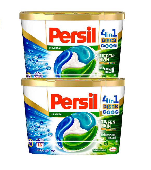 2xPack PERSIL Universal Heavy-Duty Detergent 4in1 Discs - 32 WL