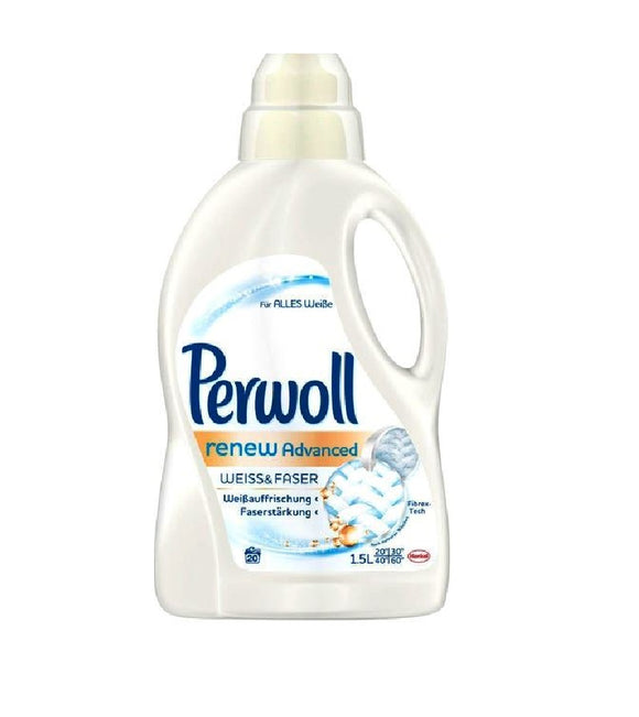 Perwoll Liquid Laundry Detergent ADVANCED WHITE & FIBER 20 WL, 1.5 L 900 ml