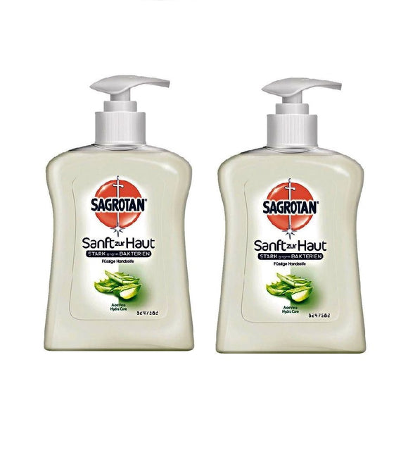2xPack SAGROTAN Anti-Bacteria Disinfecting Liquid Hand Soap Aloe Vera - 500 ml