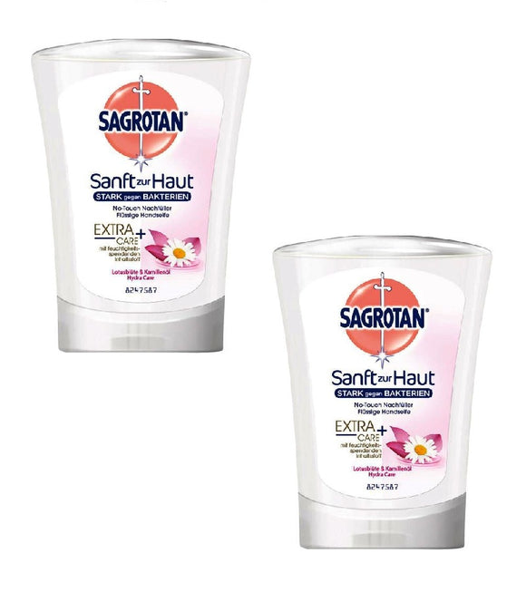 2xPack SAGROTAN No-Touch Refill Extra Care Lotus Blossom & Chamomile Oil - 500 ml