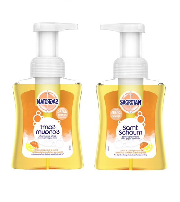 2xPack SAGROTAN Sagrotan Velvet Foam Soap - Citrus & Orange Blossom - 500 ml