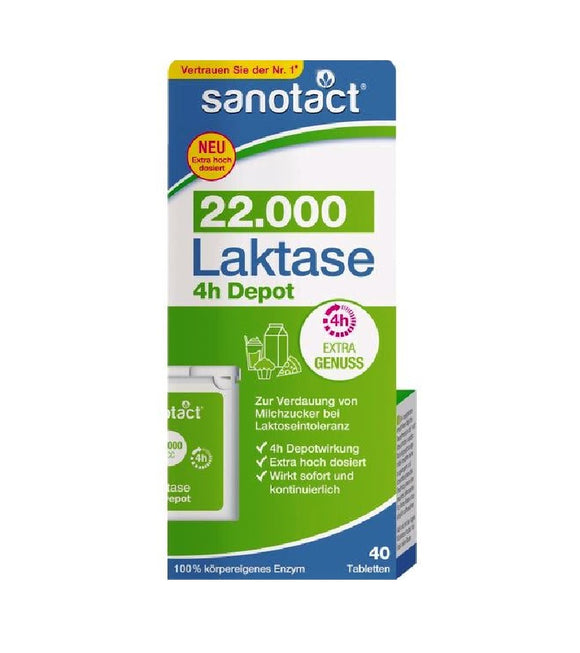 Sanotact Lactase 22,000 FCC 4h Depot - 40 Tablets