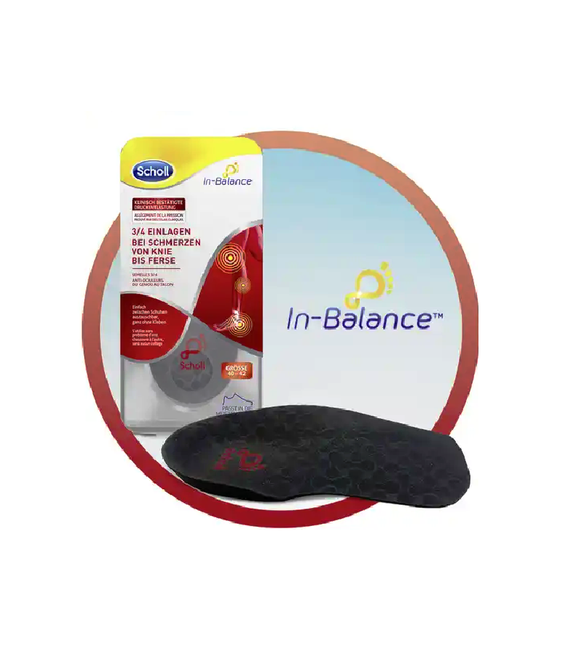 Scholl In-Balance 3/4 Insoles for Pain from Knee to Heel - EU Size 37 - 39.5