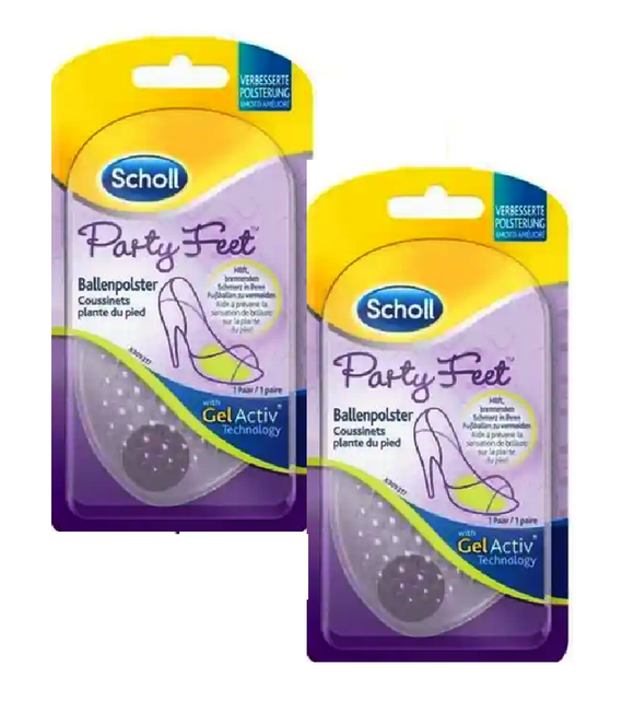 2xPack Scholl Party Feet Ball Pad with GelActiv Technology