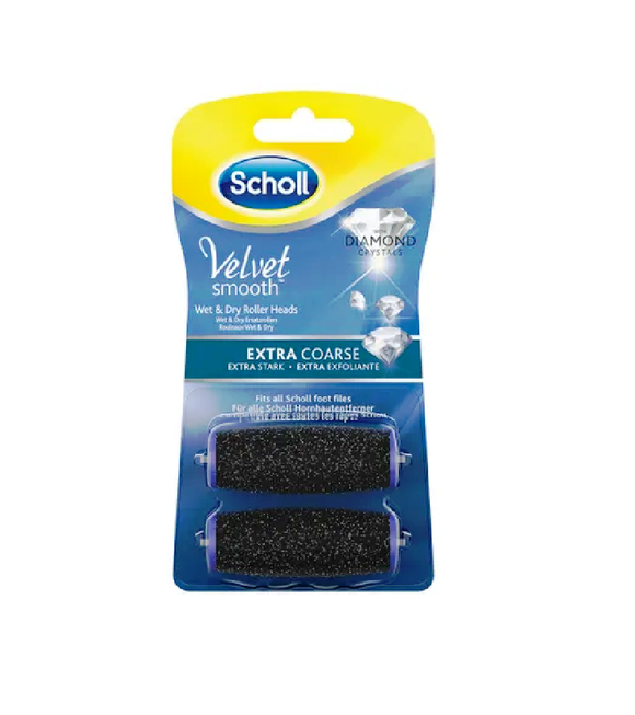 Scholl Velvet Smooth Wet & Dry Replacement Rolers Extra Strong with Diamond Particles